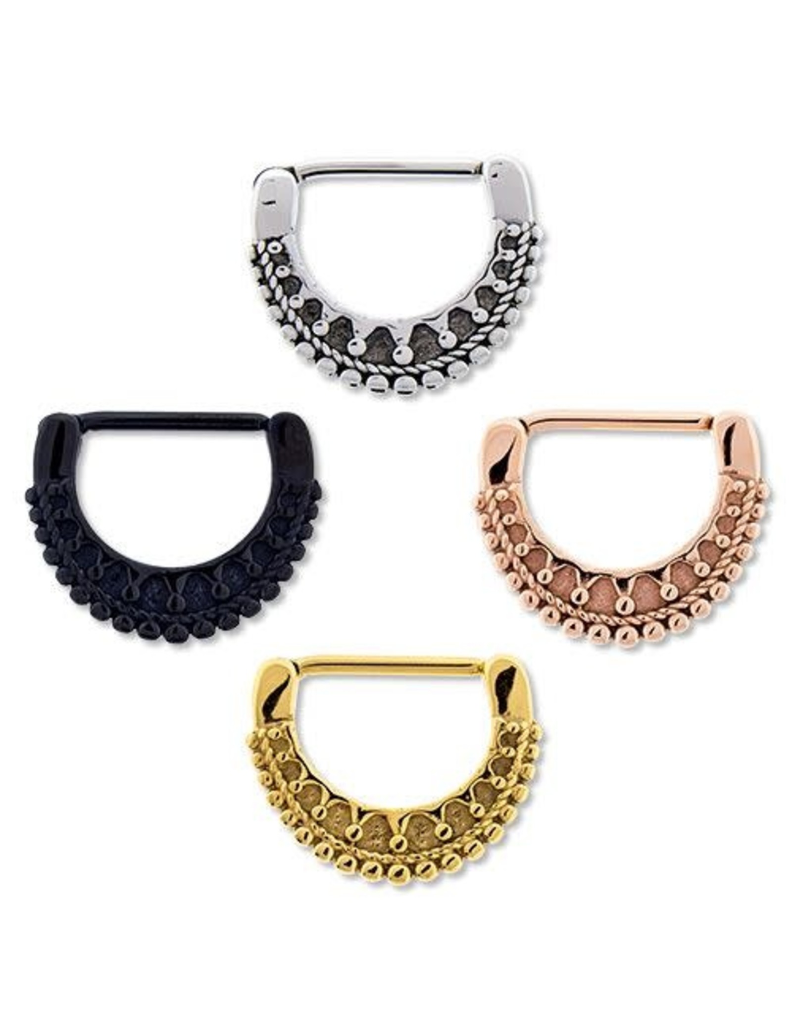 Stainless Clicker pour sein Ornate 14G/14mm