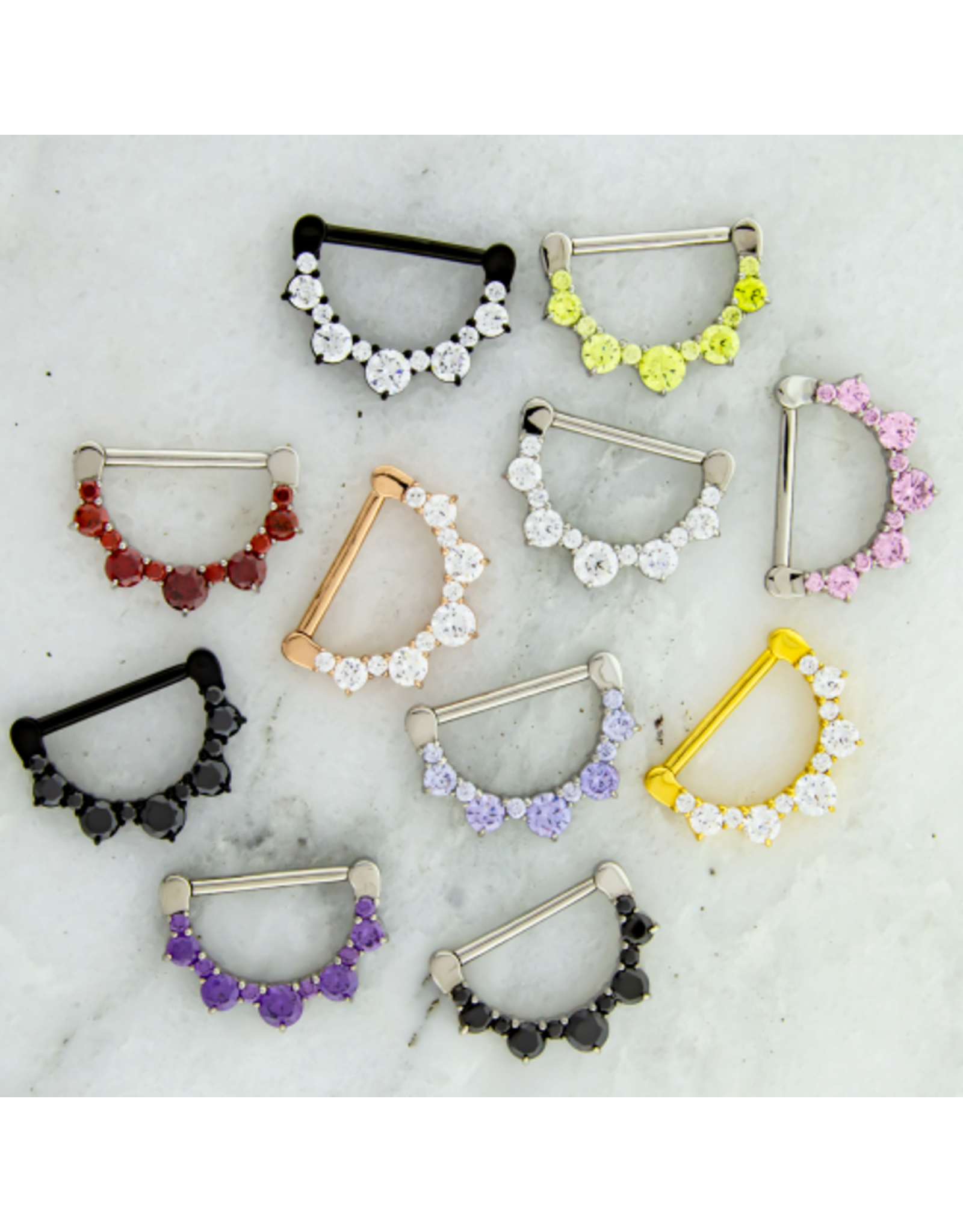 Stainless Clicker Sein  11 pierres 14G