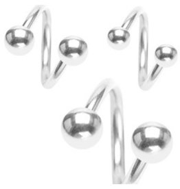 Stainless Anneau Twist avec boules 16 ga