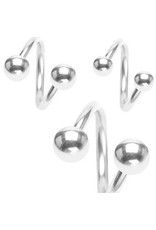 Stainless Anneau Twist avec boules 16 ga