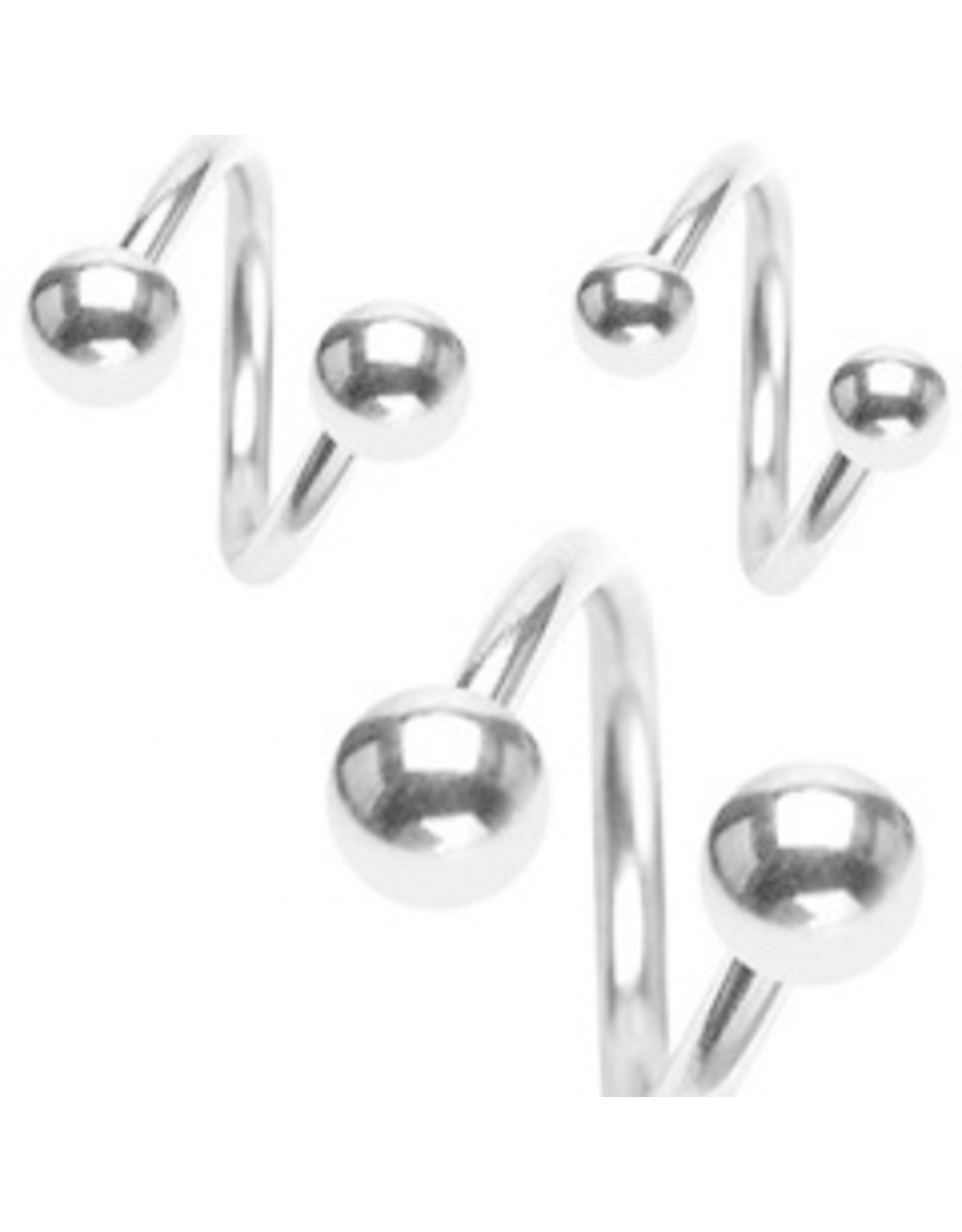 Stainless Anneau Twist avec boules 16 ga