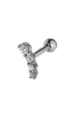 Stainless Bijoux pour cartilage 4 pierres