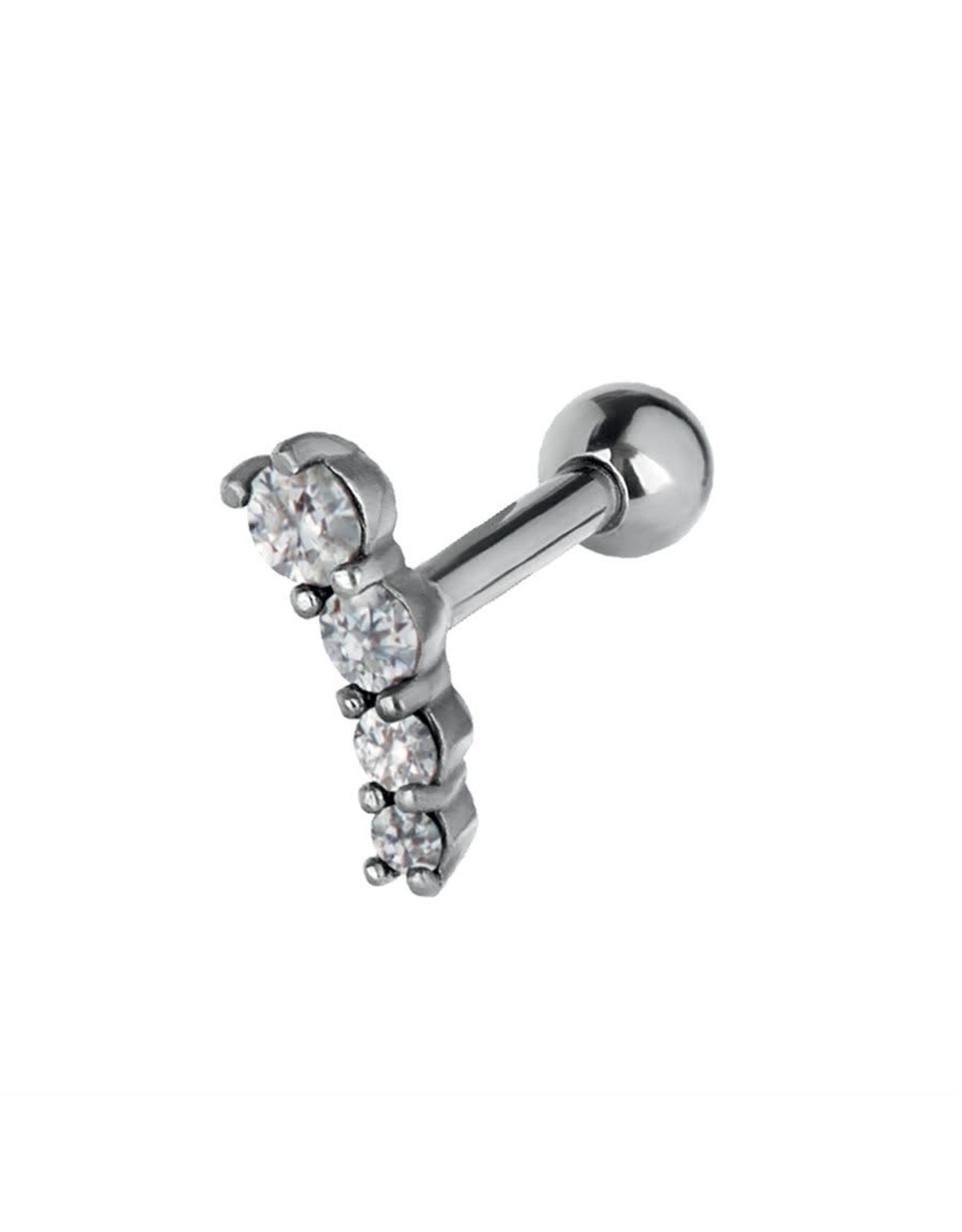 Stainless Bijoux pour cartilage 4 pierres