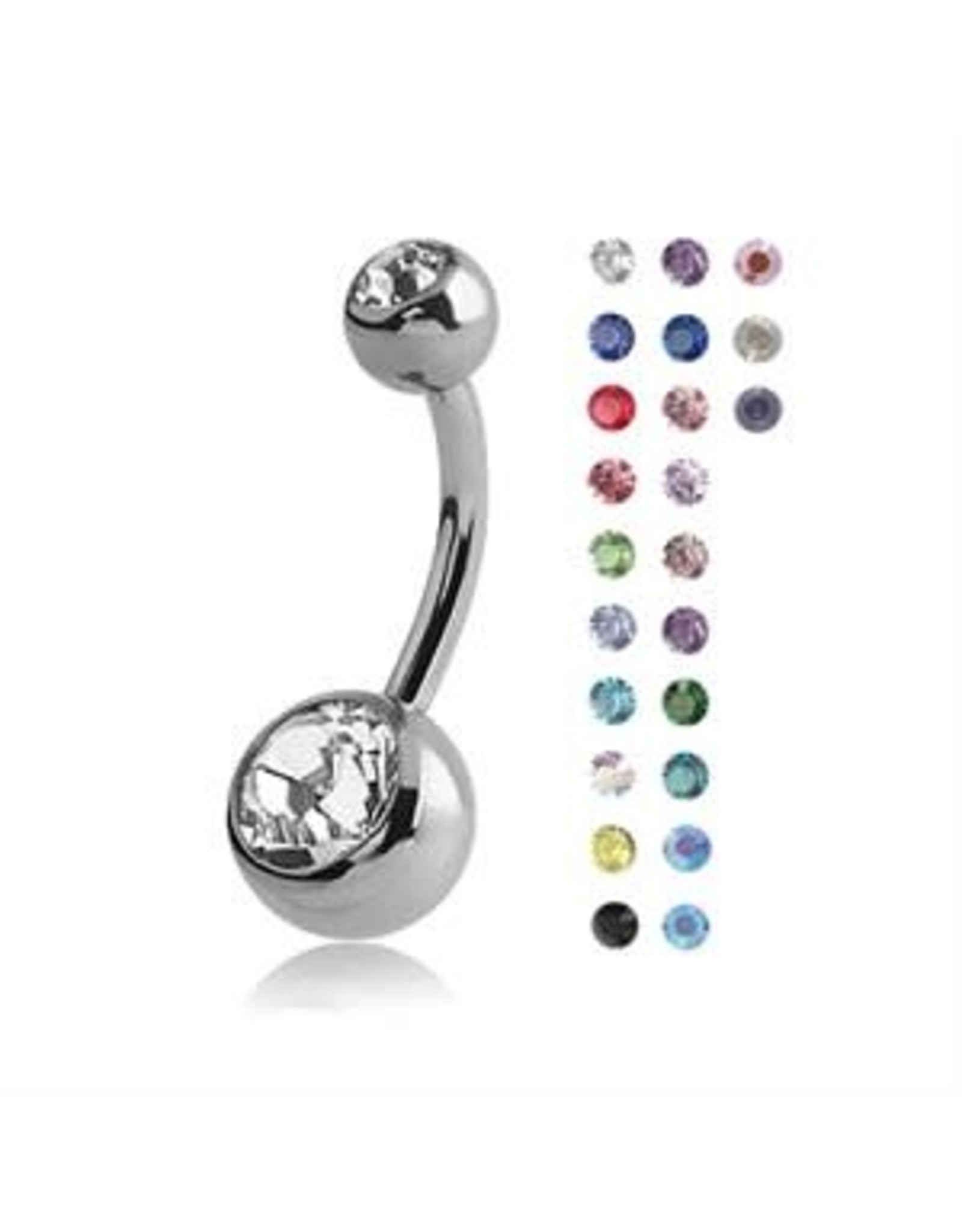 Nombril Titanium 2 pierres
