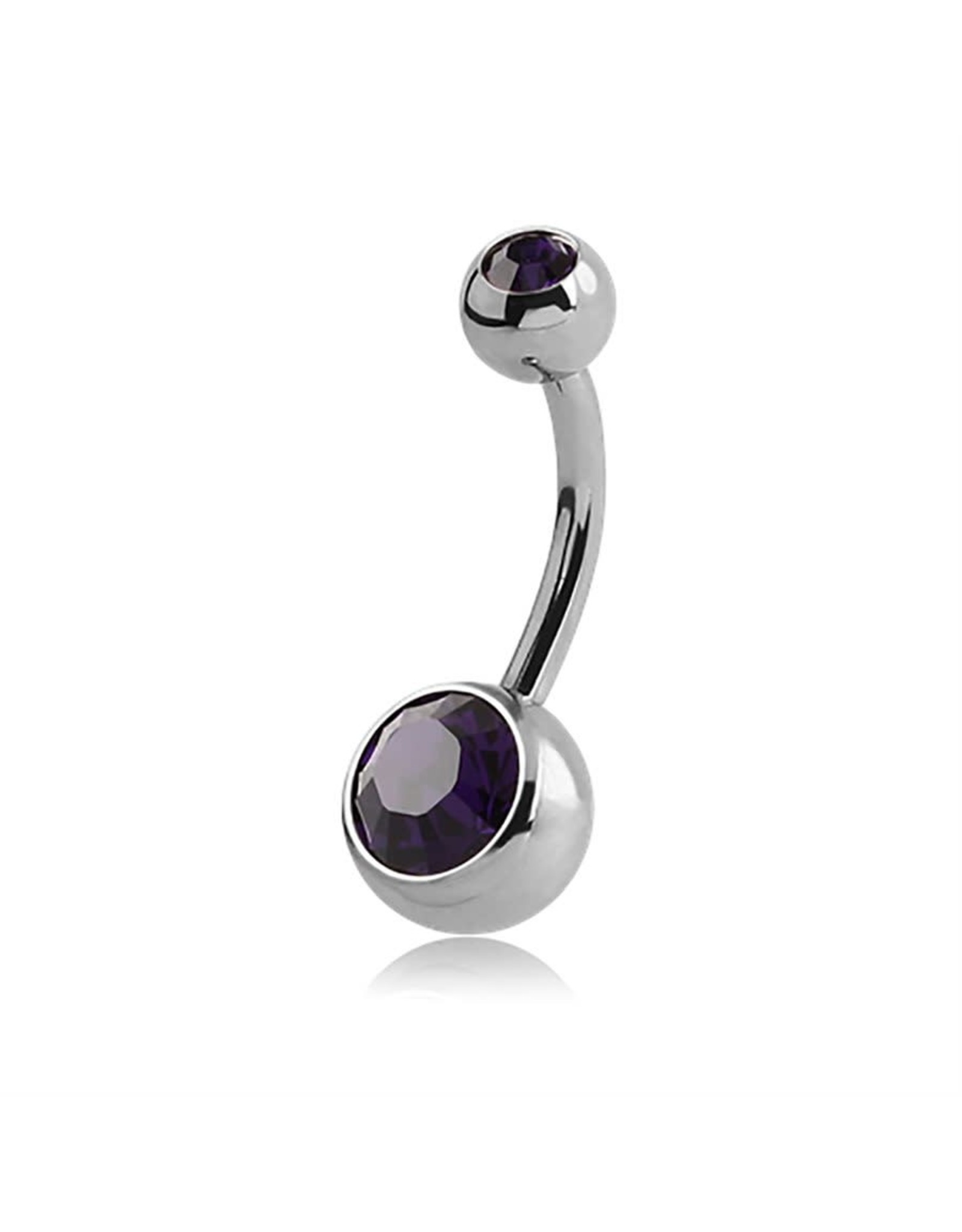 Nombril Titanium 2 pierres