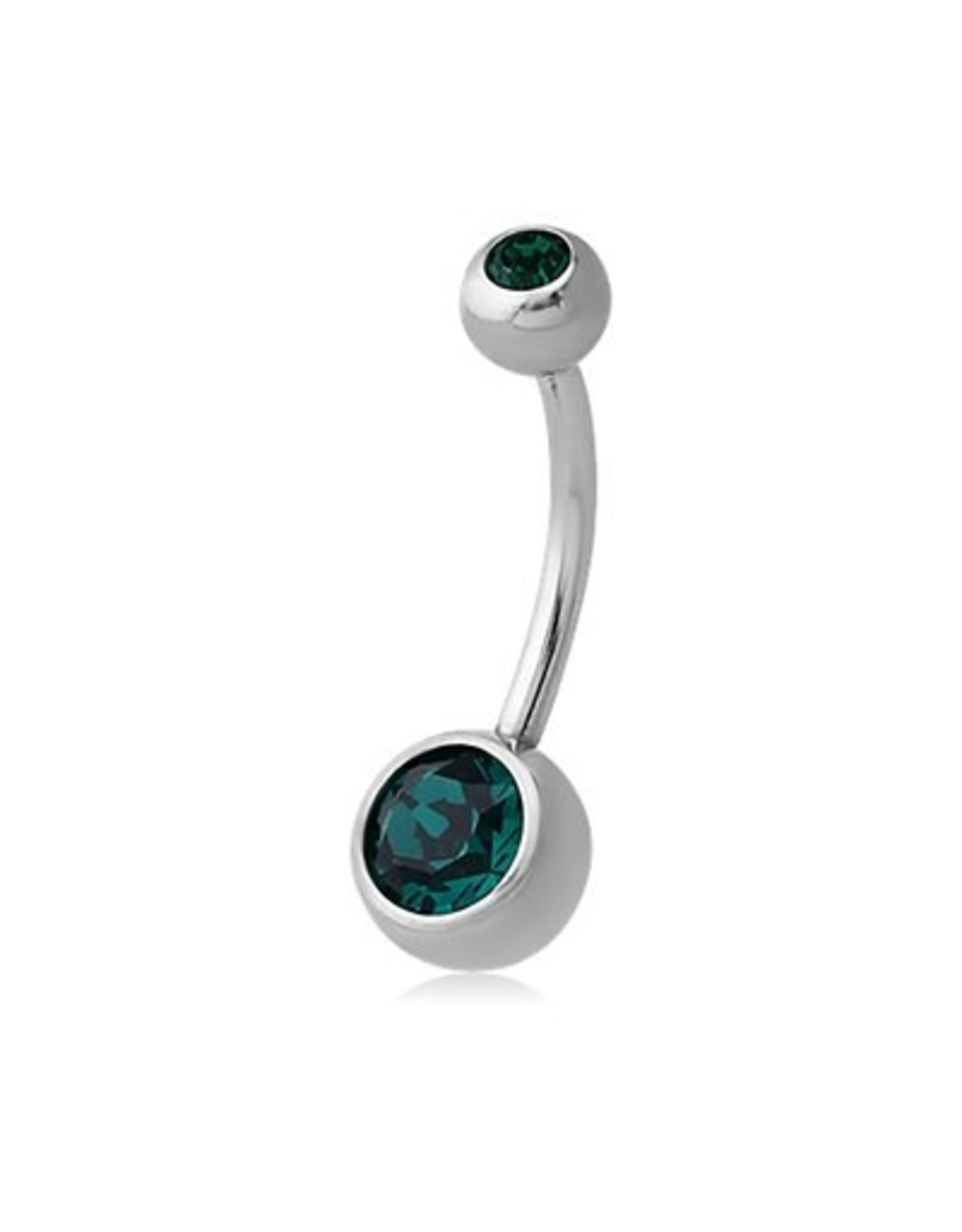 Nombril Titanium 2 pierres
