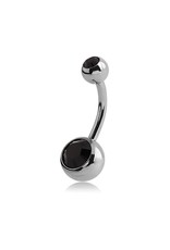 Nombril Titanium 2 pierres