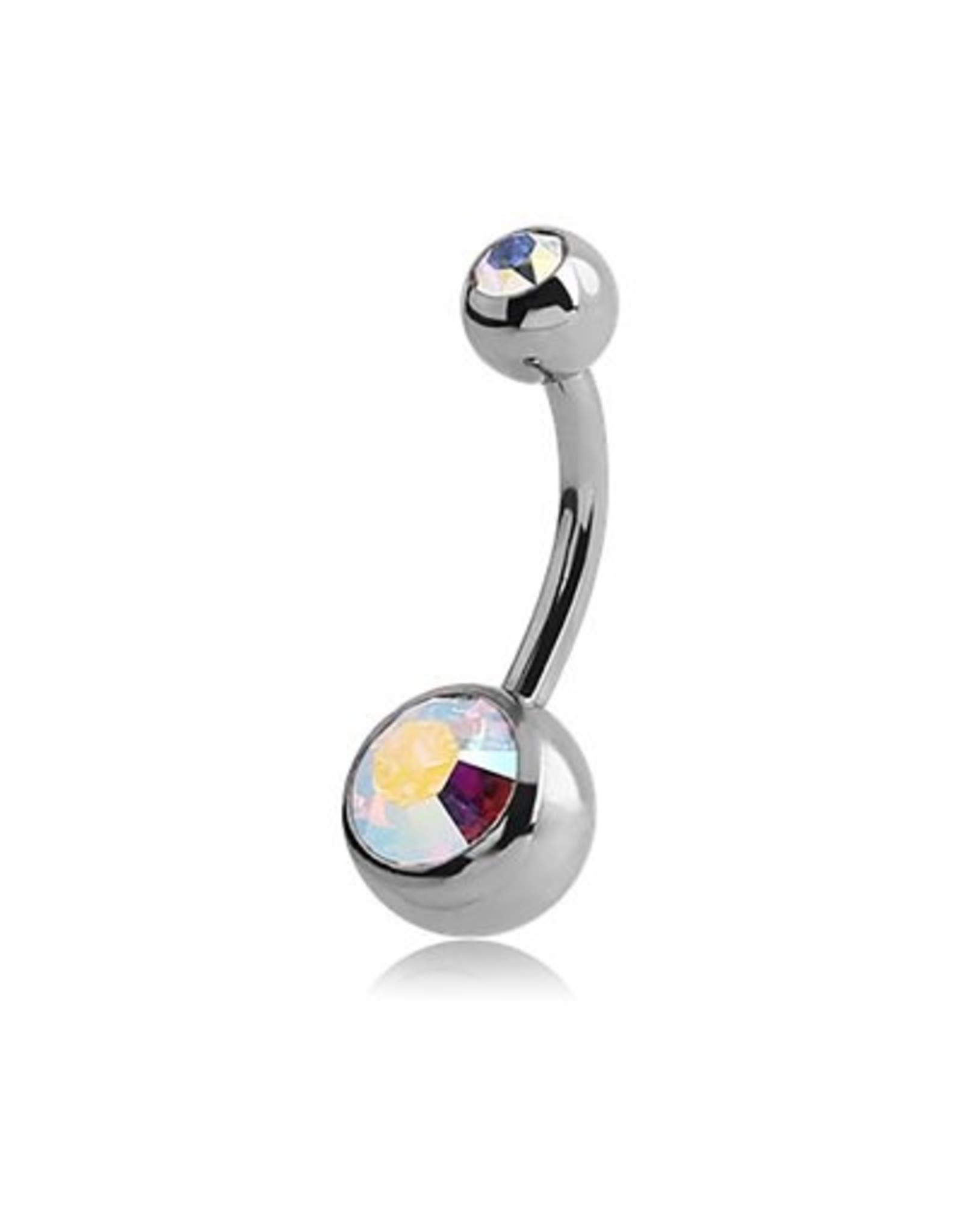 Nombril Titanium 2 pierres
