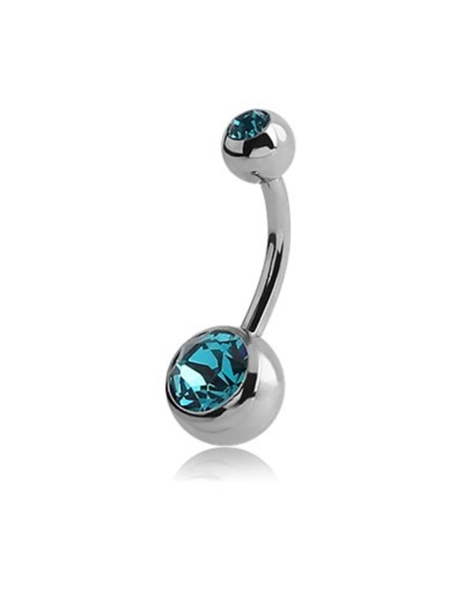 Nombril Titanium 2 pierres