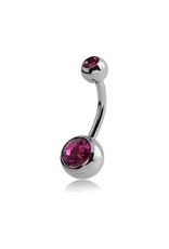 Nombril Titanium 2 pierres