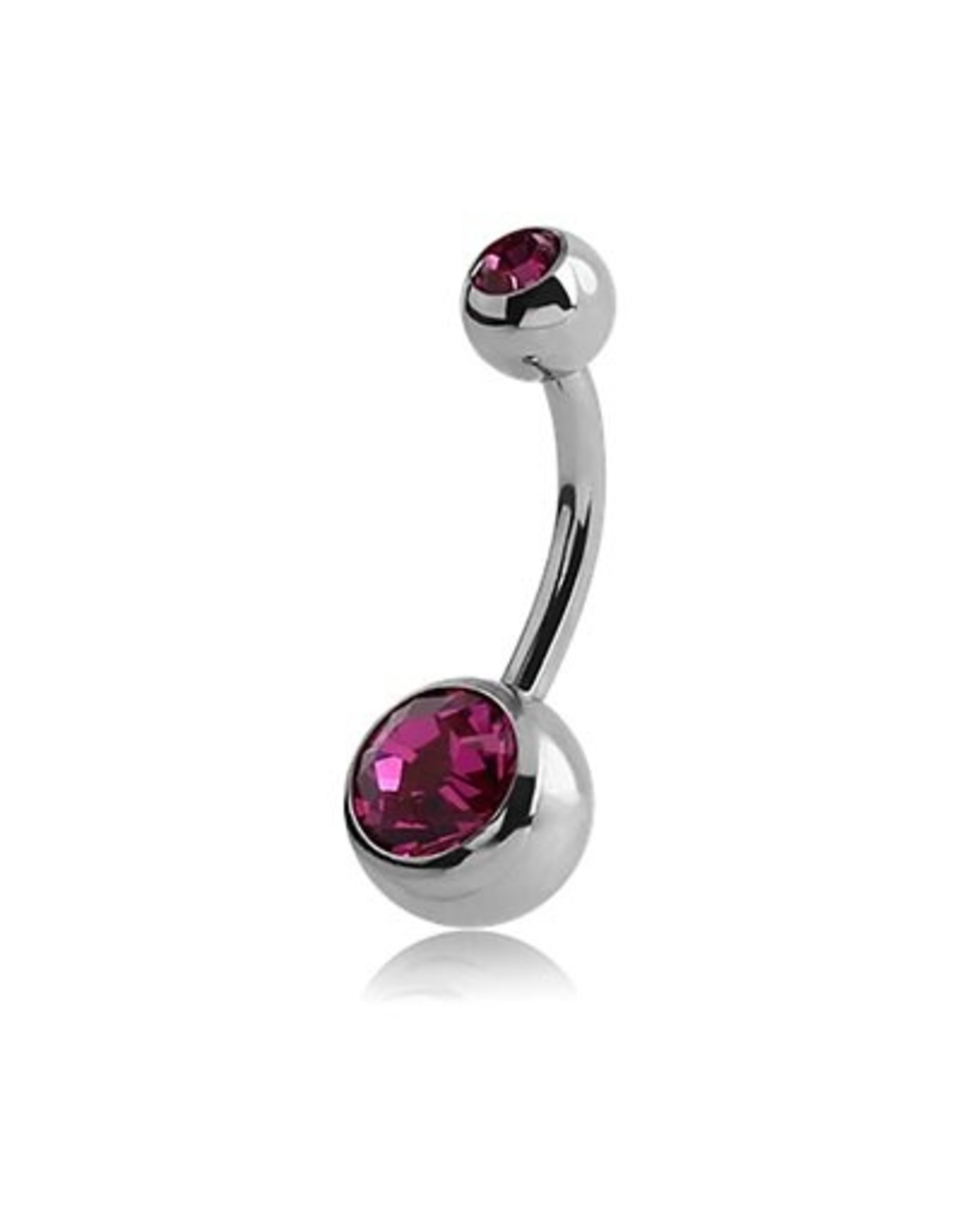 Nombril Titanium 2 pierres