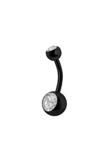 Black Steel Nombril 2 Pierres Black Steel 14G 10 mm