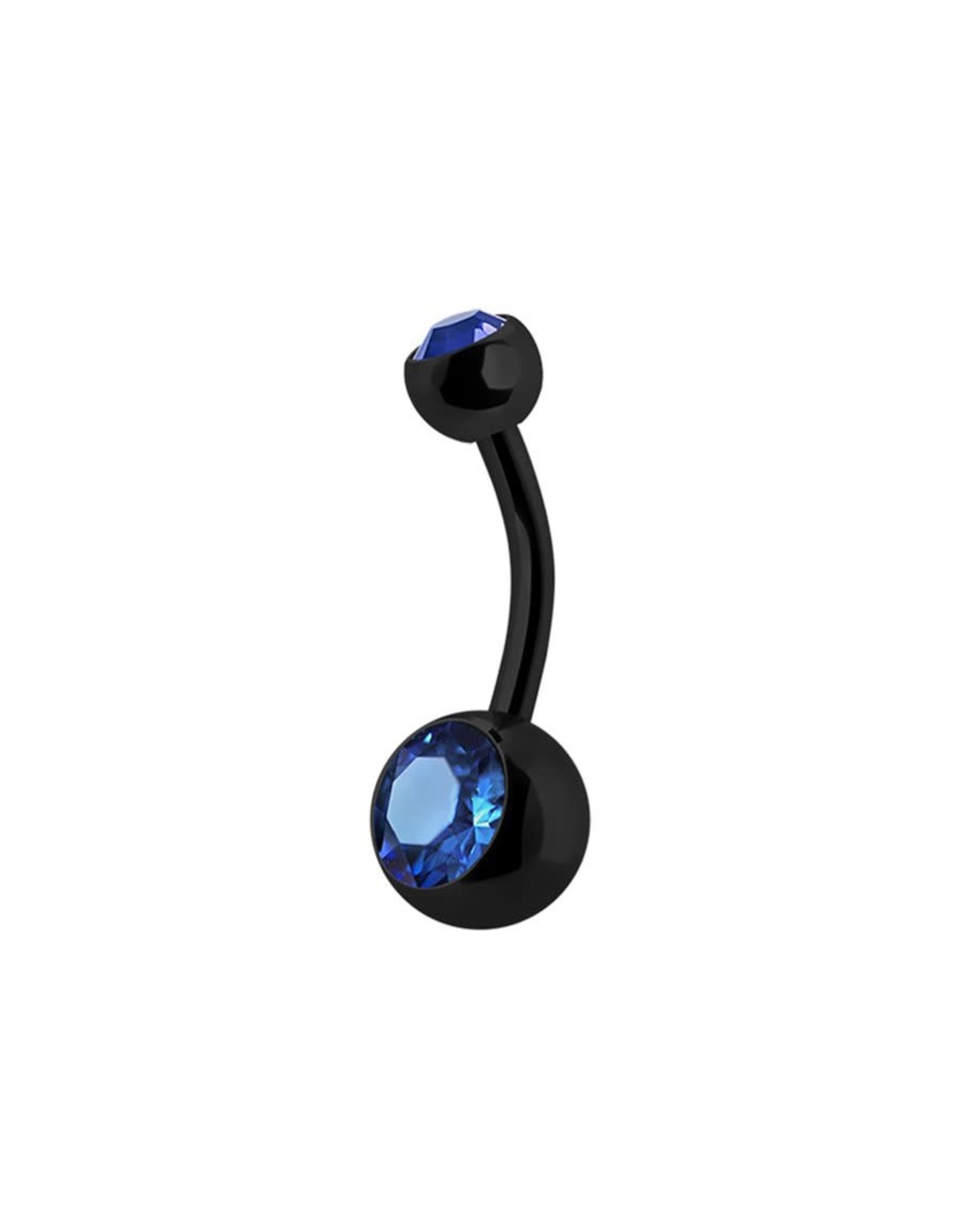 Black Steel Nombril 2 Pierres Black Steel 14G 10 mm