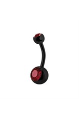 Black Steel Nombril 2 Pierres Black Steel 14G 10 mm