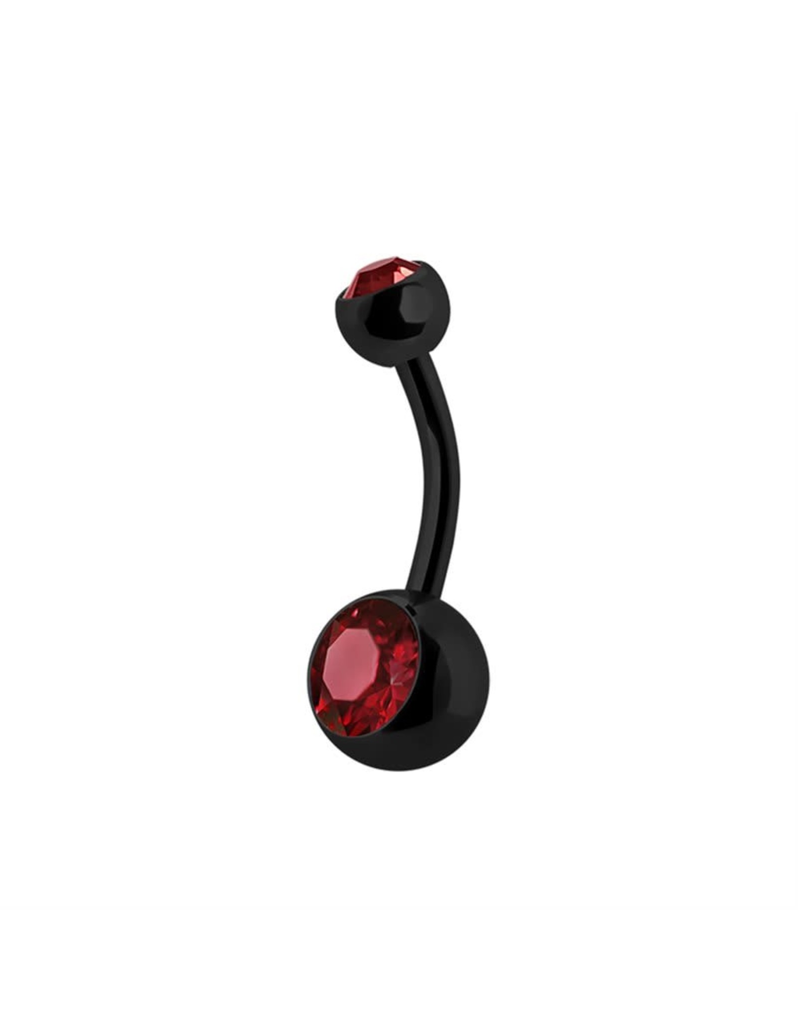Black Steel Nombril 2 Pierres Black Steel 14G 10 mm