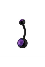 Black Steel Nombril 2 Pierres Black Steel 14G 10 mm