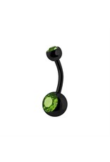 Black Steel Nombril 2 Pierres Black Steel 14G 10 mm