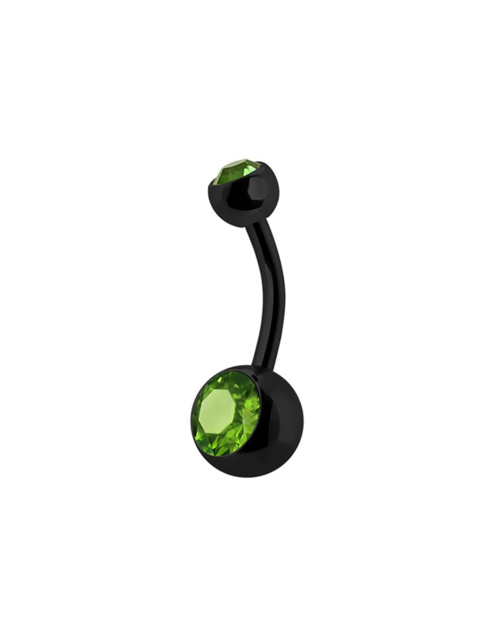 Black Steel Nombril 2 Pierres Black Steel 14G 10 mm