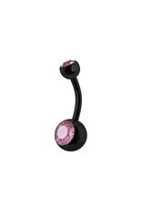 Black Steel Nombril 2 Pierres Black Steel 14G 10 mm