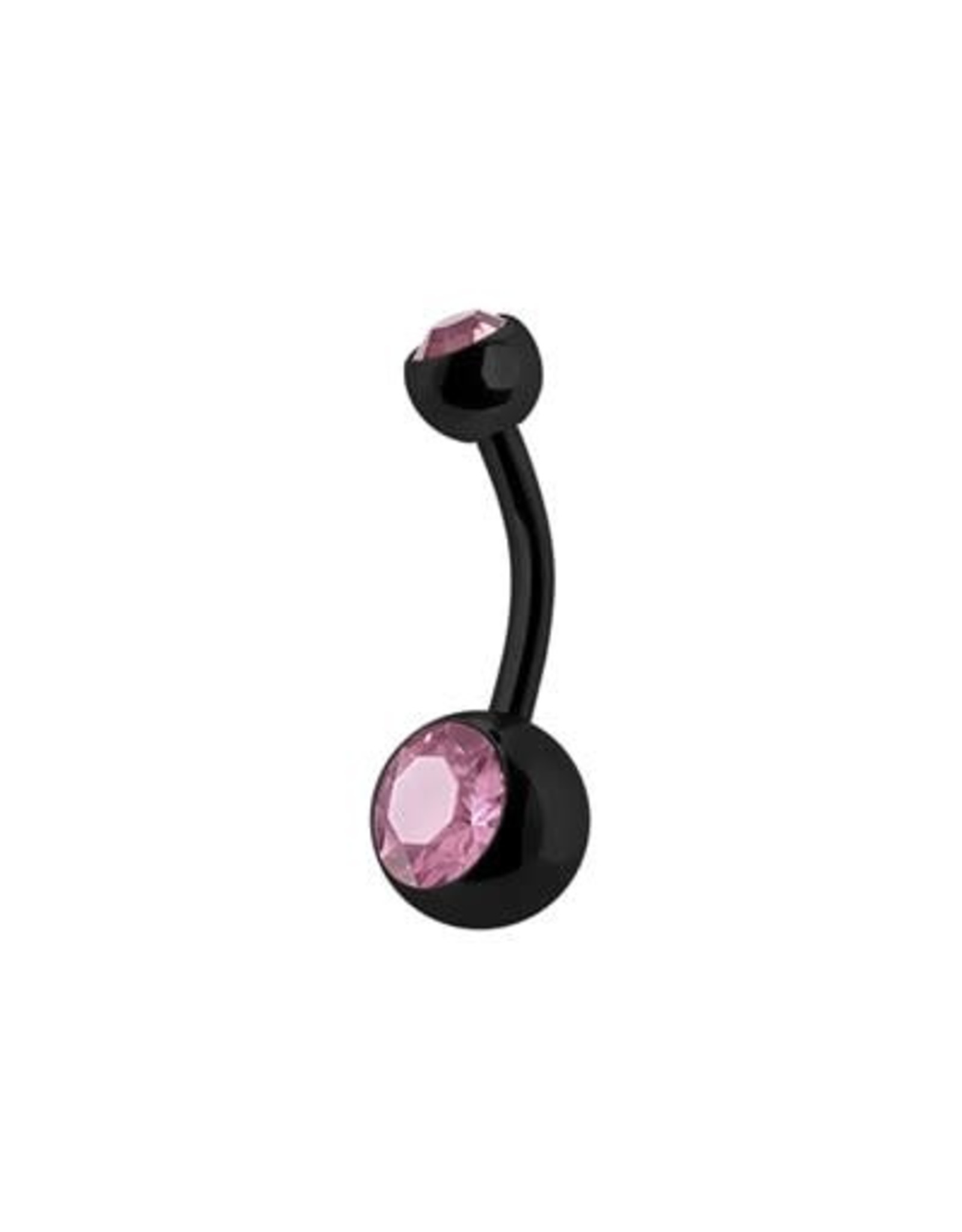 Black Steel Nombril 2 Pierres Black Steel 14G 10 mm