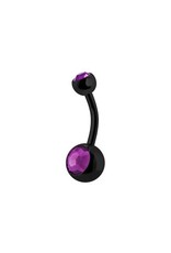Black Steel Nombril 2 Pierres Black Steel 14G 10 mm
