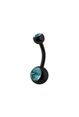 Black Steel Nombril 2 Pierres Black Steel 14G 10 mm
