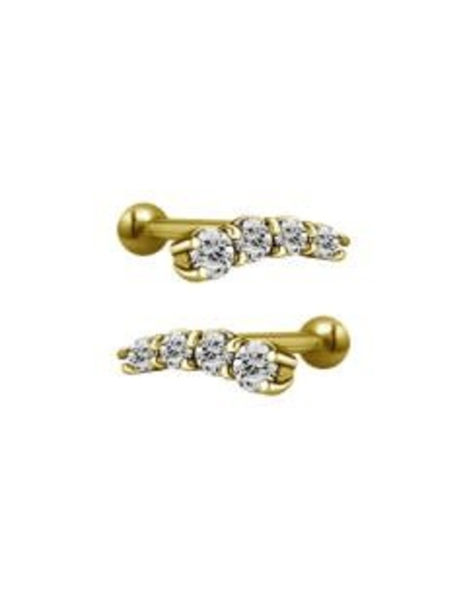 Stainless Bijoux pour cartilage 4 pierres
