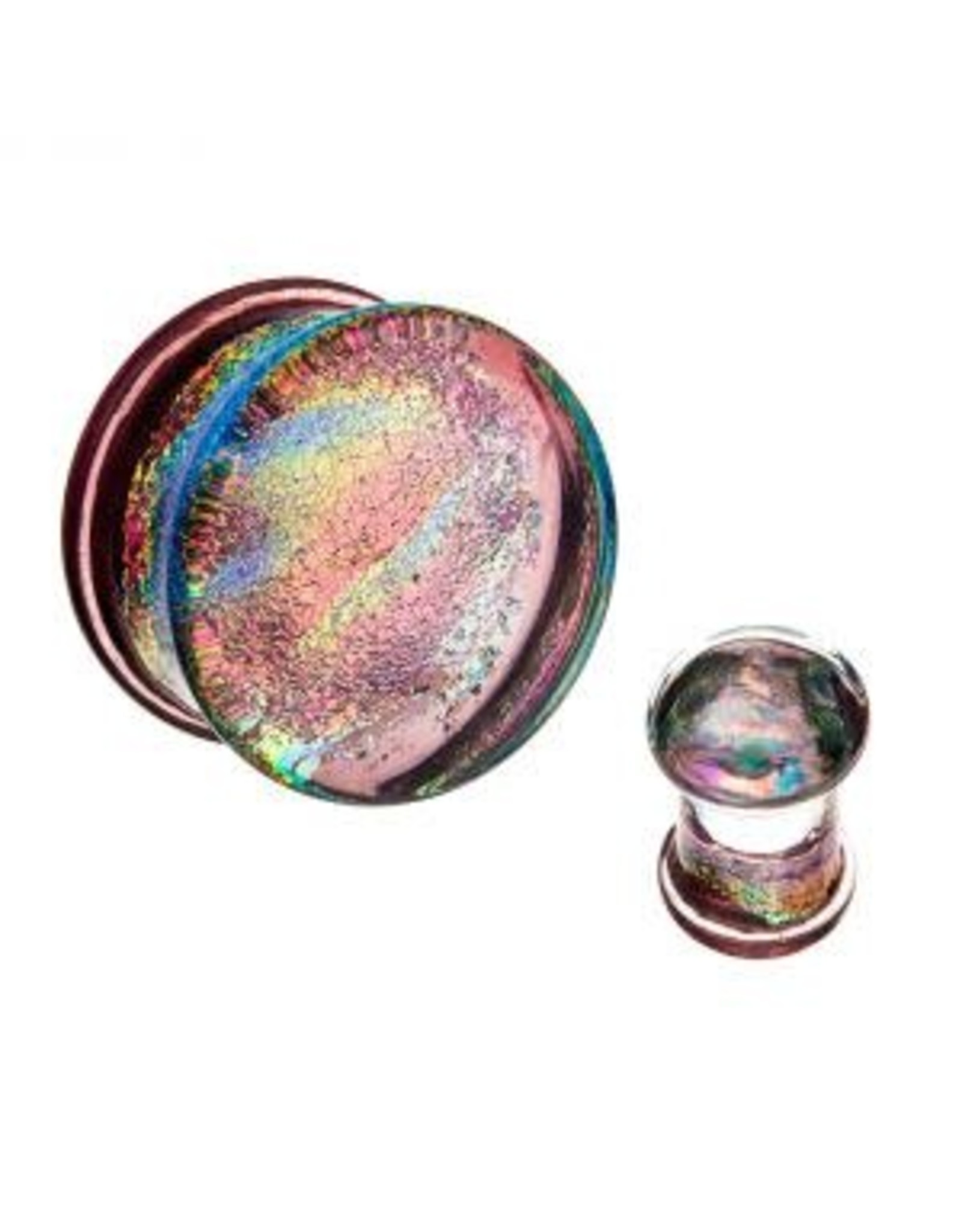 Double Flared Purple Dichroic Glass