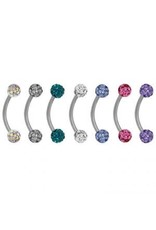 Stainless Sourcil  Multi Gem 16 ga, 8 mm