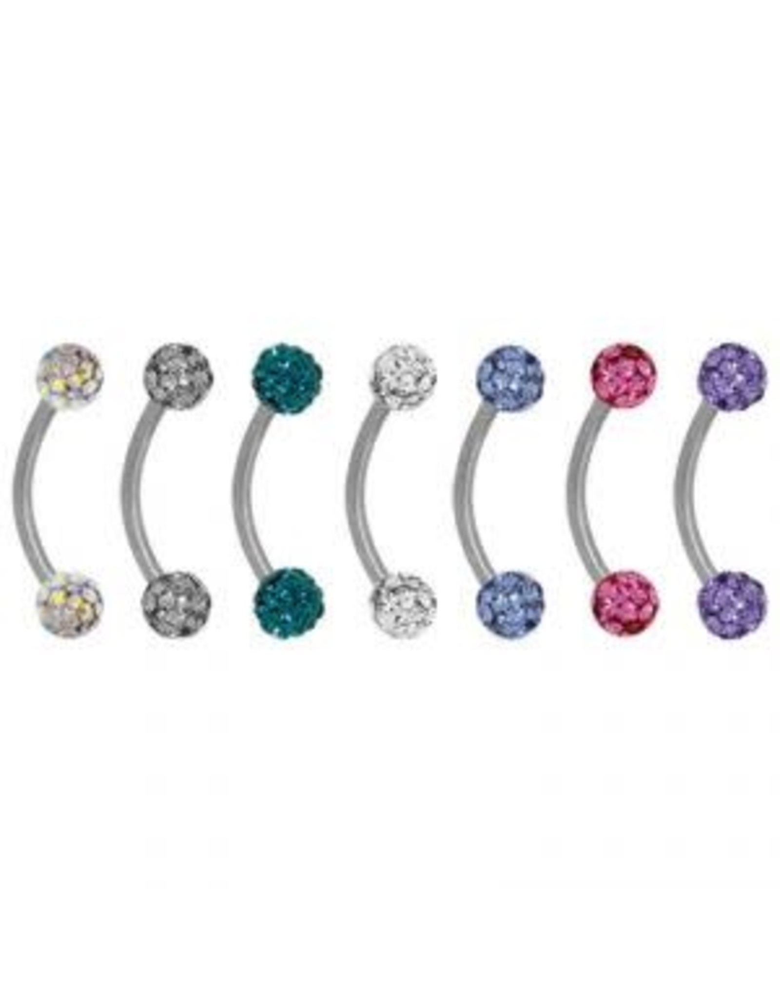 Stainless Sourcil  Multi Gem 16 ga, 8 mm