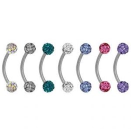 Stainless Sourcil  Multi Gem 16 ga, 8 mm