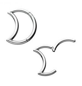 Stainless Lune Daith Clickers 10 mm 16 ga