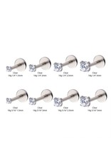 Stainless Labret Threadless avec pierre griffée 18ga