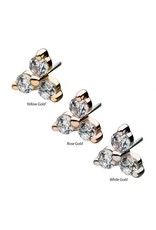 Gold Embout Threadless 14K Trinity Rose Gold