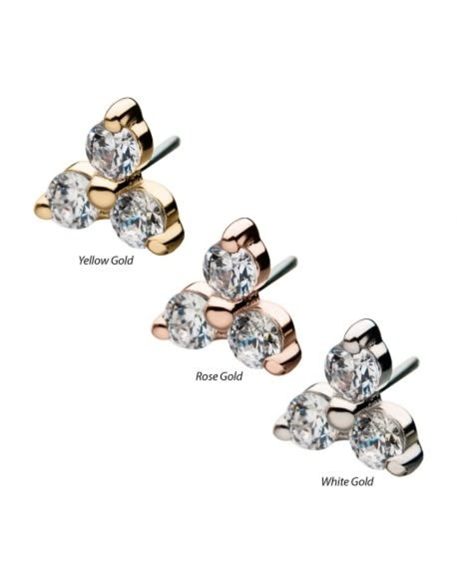 Gold Embout Threadless 14K Trinity Rose Gold
