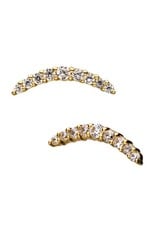 Gold Embout Threadless Curve 14K avec Zircon