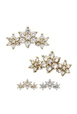 Gold Embout Threadless 14K 3 Fleurs Yellow Gold