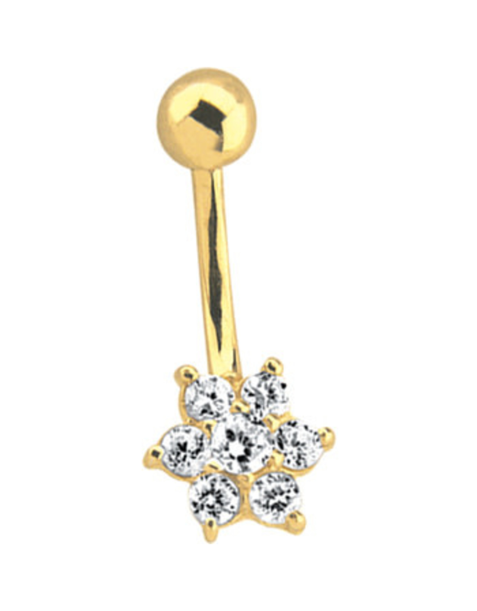 Gold Nombril 14K Fleur