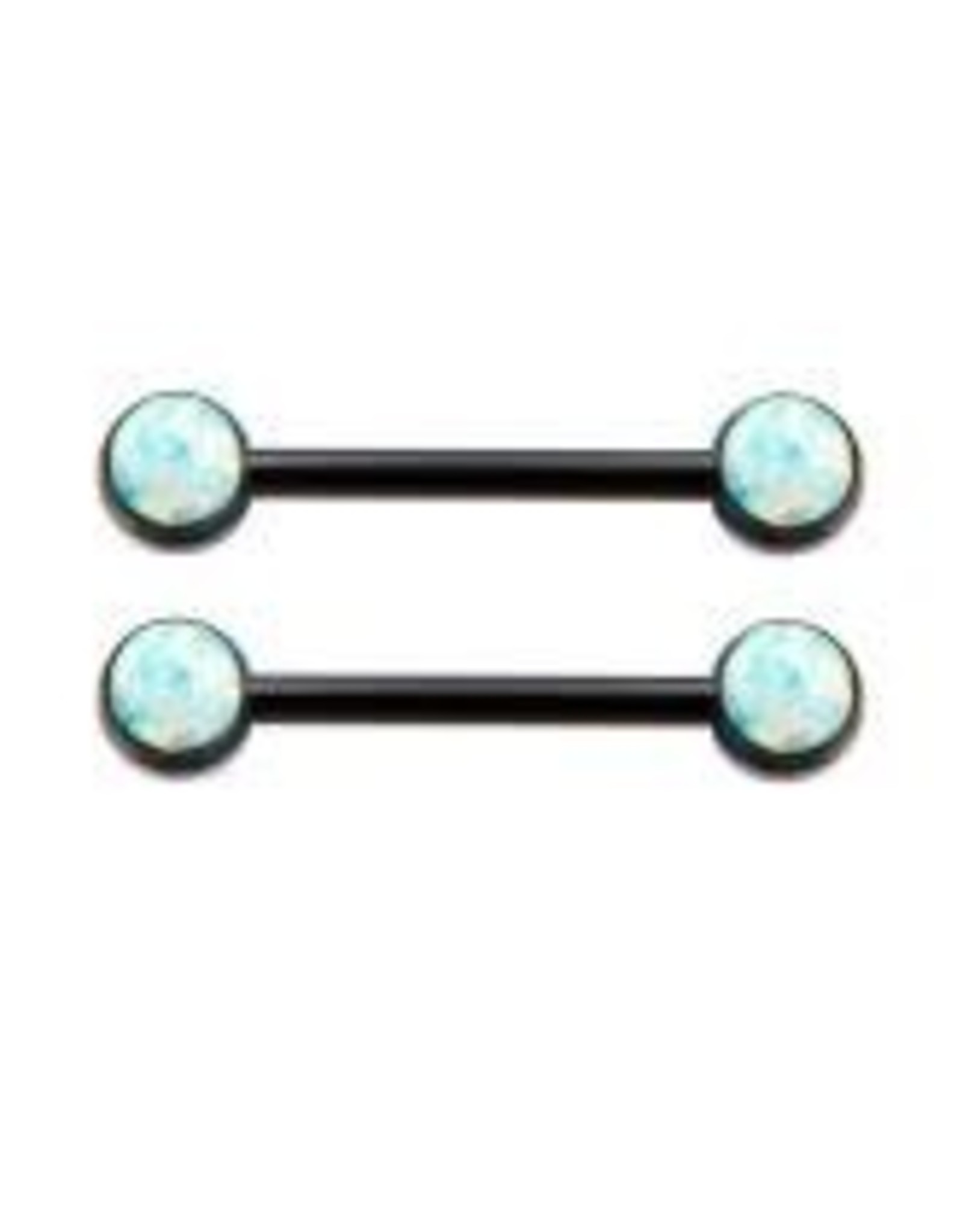 Black Steel Barbel pour le Sein Black Steel et Opale 14 ga,14mm
