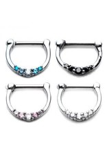 Stainless Clickers diamant Blanc 16ga,8mm
