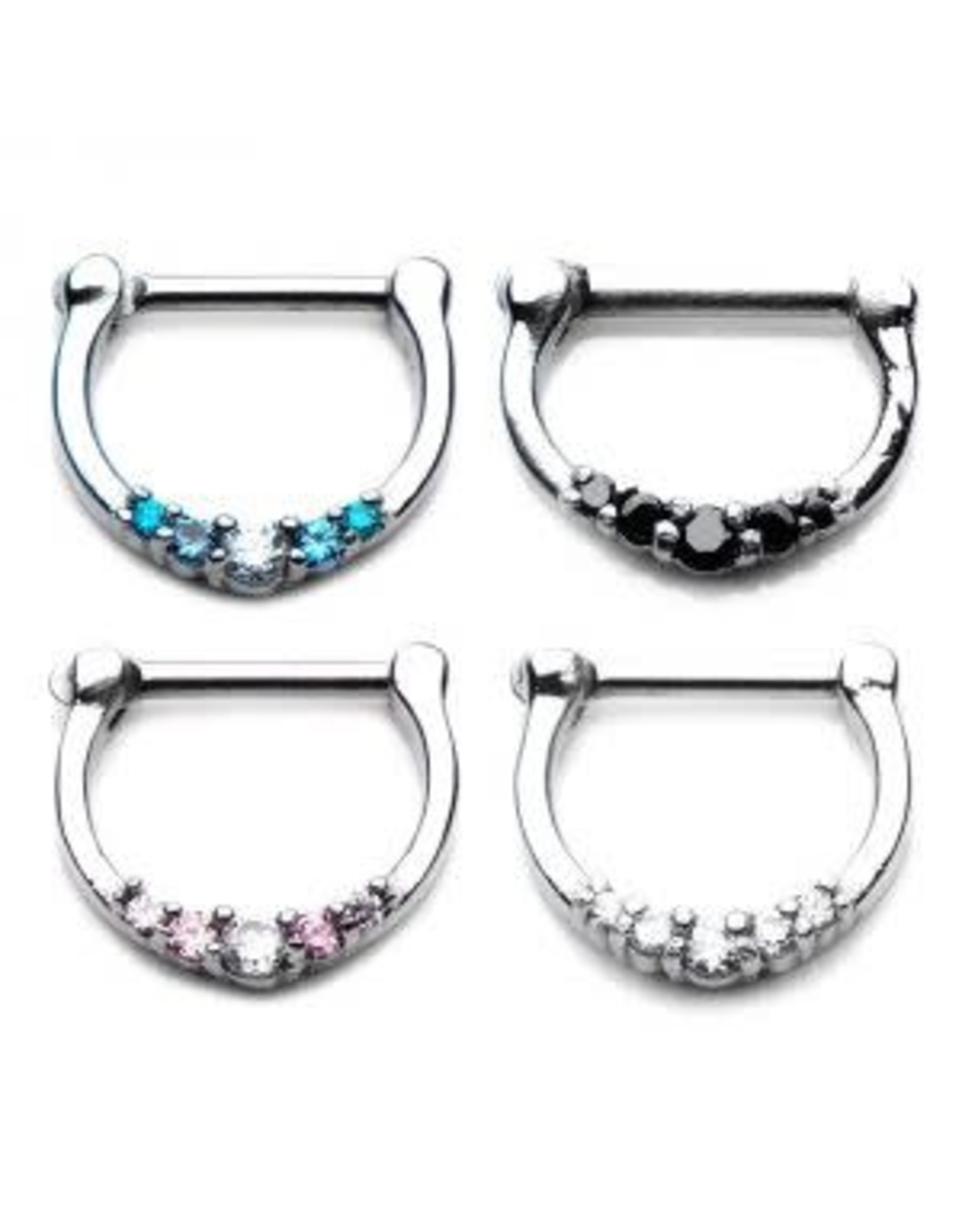 Stainless Clickers diamant Blanc 16ga,8mm