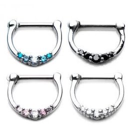 Stainless Clickers diamant Blanc 16ga,8mm