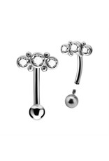 Sourcil 3 Pierres CZ Threaded 8mm
