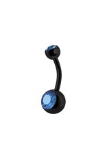 Black Steel Nombril 2 Pierres Black Steel 14G 10 mm