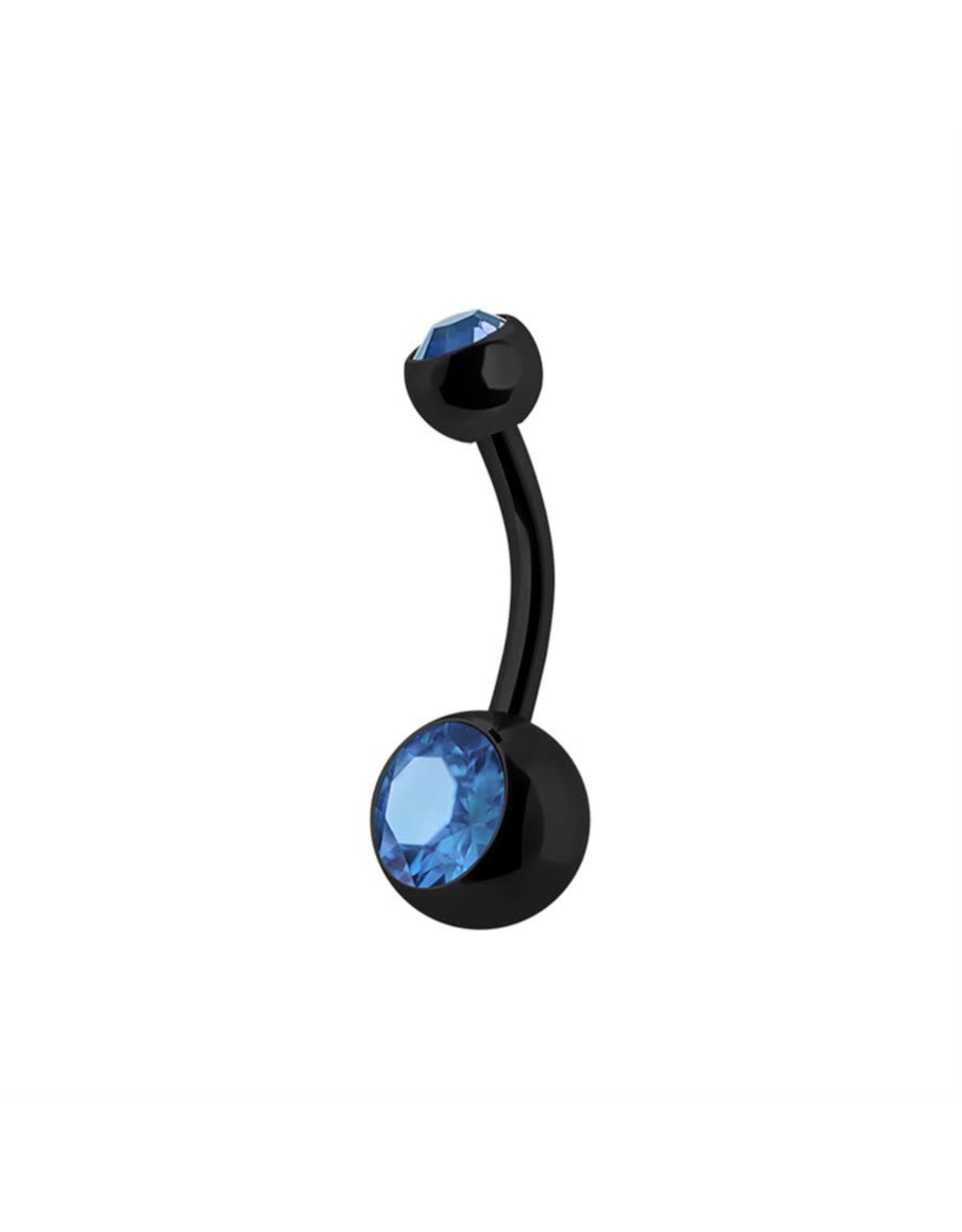 Black Steel Nombril 2 Pierres Black Steel 14G 10 mm