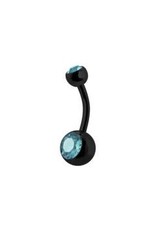 Black Steel Nombril 2 Pierres Black Steel 14G 10 mm
