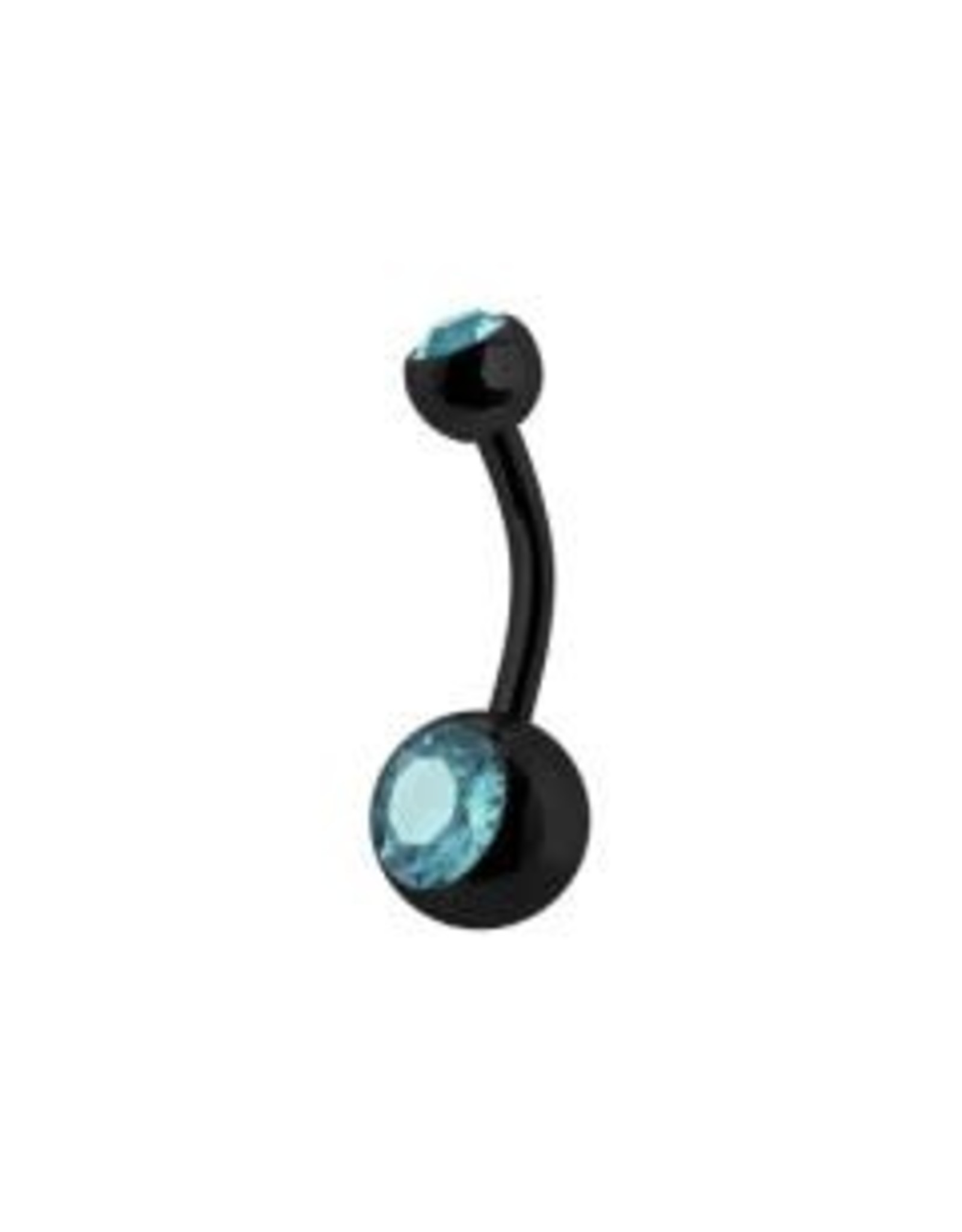 Black Steel Nombril 2 Pierres Black Steel 14G 10 mm