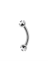 Stainless Barbell Steel 16 ga ball 3 mm, avec Zirconium