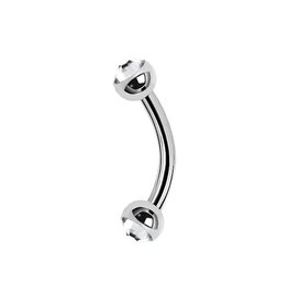 Stainless Barbell Steel 16 ga ball 3 mm, avec Zirconium