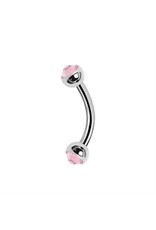 Stainless Barbell Steel 16 ga ball 3 mm, avec Zirconium